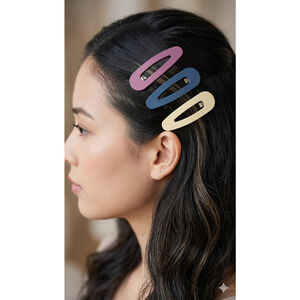 Cara New York Colorful Hair Barrettes — Red, Yellow & Blue Set 3 NWT